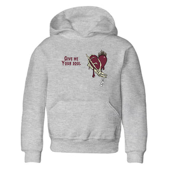3s A Ma Maniere x Burgundy Crush shirts to match jordans Give Me Your Soul unique Halloween sneaker tee Air Jordan 3 A Ma Maniere x Burgundy Crush SNRT Sneaker Release Tees Youth Baby Heather Grey 2 crew neck shirts