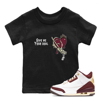 3s A Ma Maniere x Burgundy Crush shirts to match jordans Give Me Your Soul unique Halloween sneaker tee Air Jordan 3 A Ma Maniere x Burgundy Crush SNRT Sneaker Release Tees Youth Baby Black 1 crew neck shirts