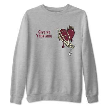 3s A Ma Maniere x Burgundy Crush shirts to match jordans Give Me Your Soul unique Halloween sneaker tee Air Jordan 3 A Ma Maniere x Burgundy Crush SNRT Sneaker Release Tees unisex cotton Heather Grey 2 crew neck shirts