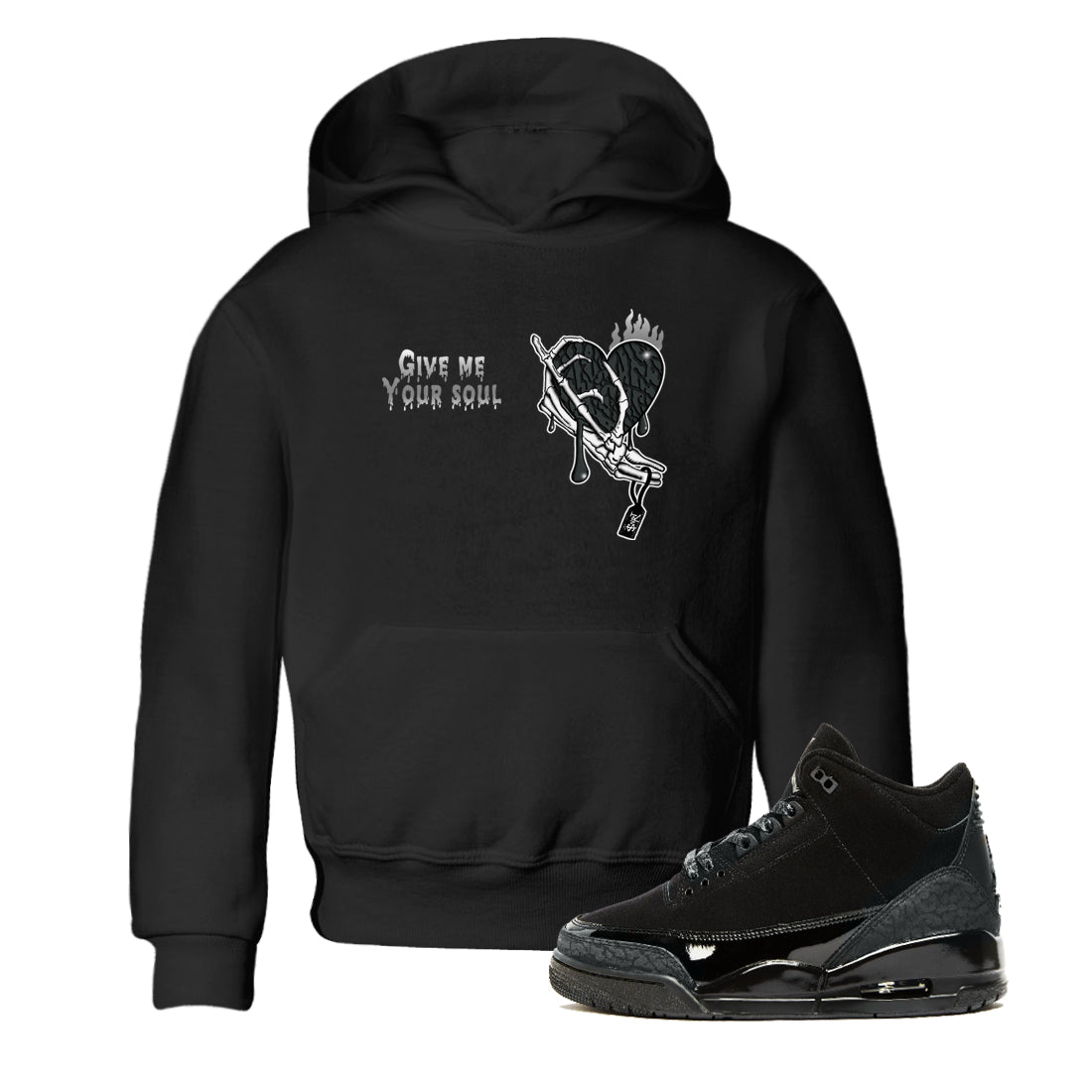 Air Jordan 3 Black Cat shirts to match jordans Give Me Your Soul sneaker match tees Jordan 3 Retro Black Cat best t shirts to wear with jordans SNRT Sneaker Tees Youth Baby Black 1 tee