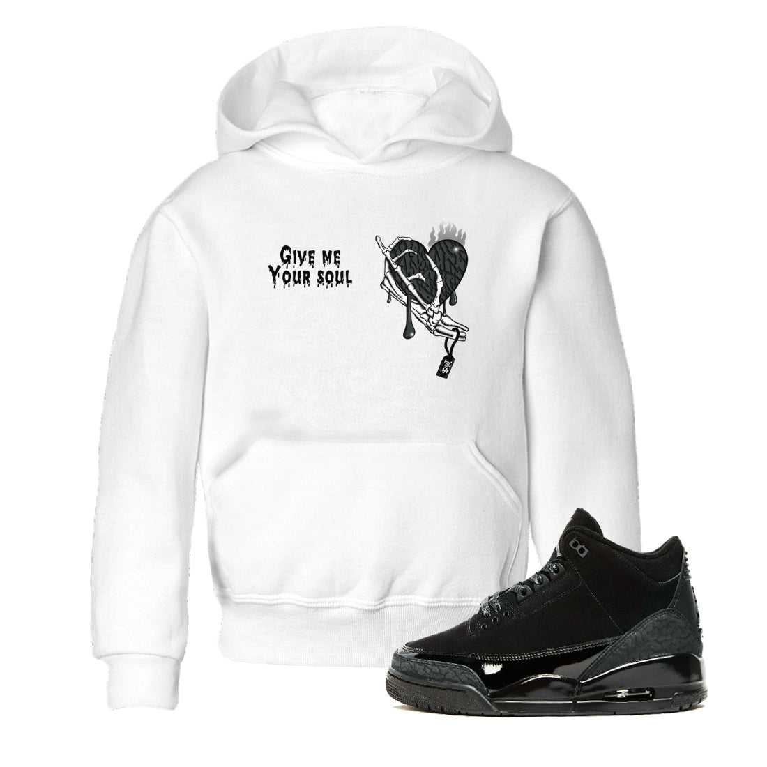 Air Jordan 3 Black Cat shirts to match jordans Give Me Your Soul sneaker match tees Jordan 3 Retro Black Cat best t shirts to wear with jordans SNRT Sneaker Tees Youth Baby White 1 tee