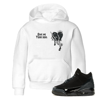 Air Jordan 3 Black Cat shirts to match jordans Give Me Your Soul sneaker match tees Jordan 3 Retro Black Cat best t shirts to wear with jordans SNRT Sneaker Tees Youth Baby White 1 tee