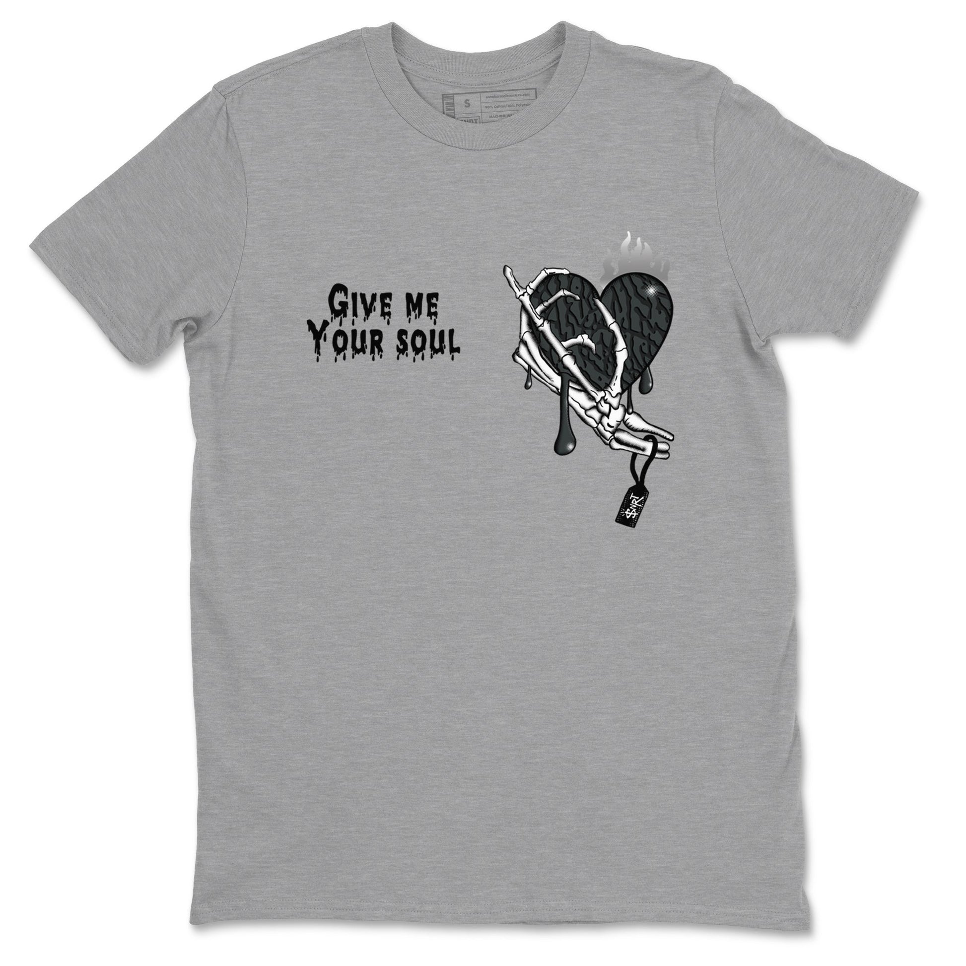Air Jordan 3 Black Cat shirts to match jordans Give Me Your Soul sneaker match tees Jordan 3 Retro Black Cat best t shirts to wear with jordans SNRT Sneaker Tees unisex cotton Heather Grey 2 shirts