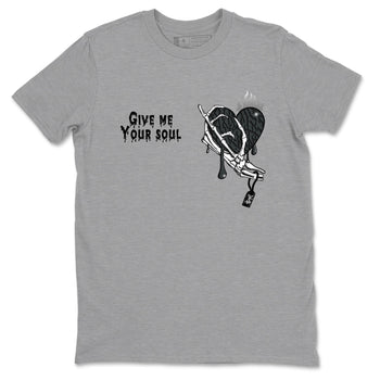 Air Jordan 3 Black Cat shirts to match jordans Give Me Your Soul sneaker match tees Jordan 3 Retro Black Cat best t shirts to wear with jordans SNRT Sneaker Tees unisex cotton Heather Grey 2 shirts