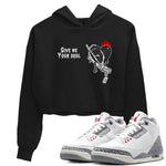 3s Cement Grey shirts to match jordans Give Me Your Soul unique Halloween sneaker tee Air Jordan 3 Cement Grey SNRT Sneaker Release Tees unisex cotton Black 1 Crop Shirts