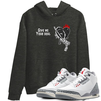 3s Cement Grey shirts to match jordans Give Me Your Soul unique Halloween sneaker tee Air Jordan 3 Cement Grey SNRT Sneaker Release Tees unisex cotton Charcoal Heather 1 crew neck shirts