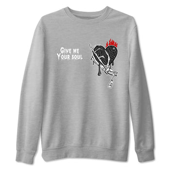 3s Cement Grey shirts to match jordans Give Me Your Soul unique Halloween sneaker tee Air Jordan 3 Cement Grey SNRT Sneaker Release Tees unisex cotton Heather Grey 2 crew neck shirts