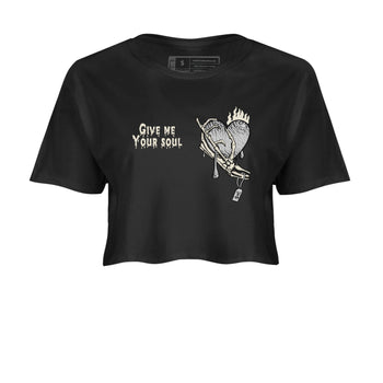 3s Sail and Cement Grey shirts to match jordans Give Me Your Soul sneaker match tees Air Jordan 3 Retro Sail and Cement Grey match shoes to clothes SNRT Sneaker Tees unisex cotton Black 2 crop tee