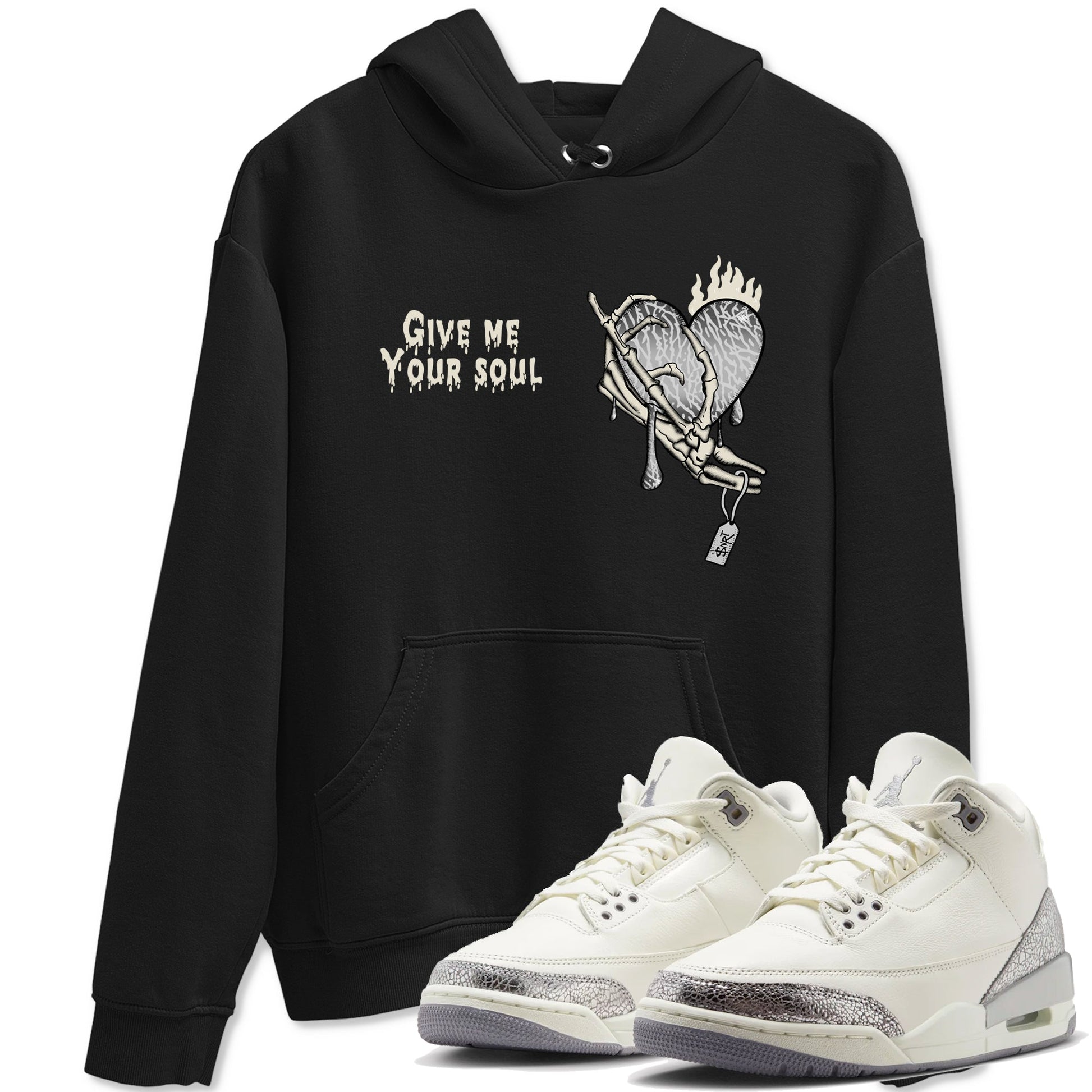 3s Sail and Cement Grey shirts to match jordans Give Me Your Soul sneaker match tees Air Jordan 3 Retro Sail and Cement Grey match shoes to clothes SNRT Sneaker Tees unisex cotton Black 1 shirts
