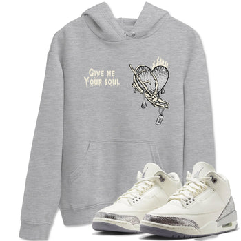 3s Sail and Cement Grey shirts to match jordans Give Me Your Soul sneaker match tees Air Jordan 3 Retro Sail and Cement Grey match shoes to clothes SNRT Sneaker Tees unisex cotton Heather Grey 1 shirts
