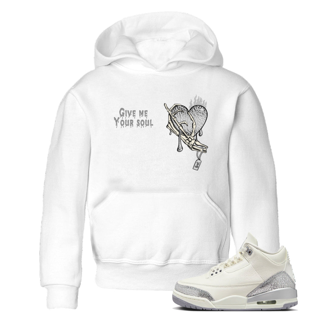 3s Sail and Cement Grey shirts to match jordans Give Me Your Soul sneaker match tees Air Jordan 3 Retro Sail and Cement Grey match shoes to clothes SNRT Sneaker Tees Youth Baby White 1 tee