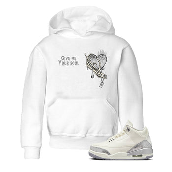 3s Sail and Cement Grey shirts to match jordans Give Me Your Soul sneaker match tees Air Jordan 3 Retro Sail and Cement Grey match shoes to clothes SNRT Sneaker Tees Youth Baby White 1 tee
