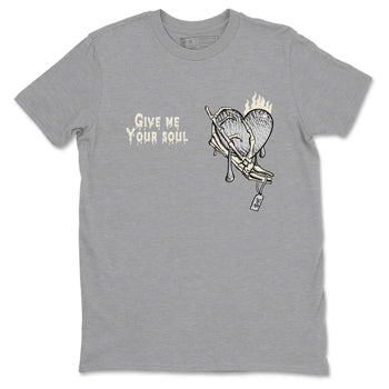3s Sail and Cement Grey shirts to match jordans Give Me Your Soul sneaker match tees Air Jordan 3 Retro Sail and Cement Grey match shoes to clothes SNRT Sneaker Tees unisex cotton Heather Grey 2 shirts