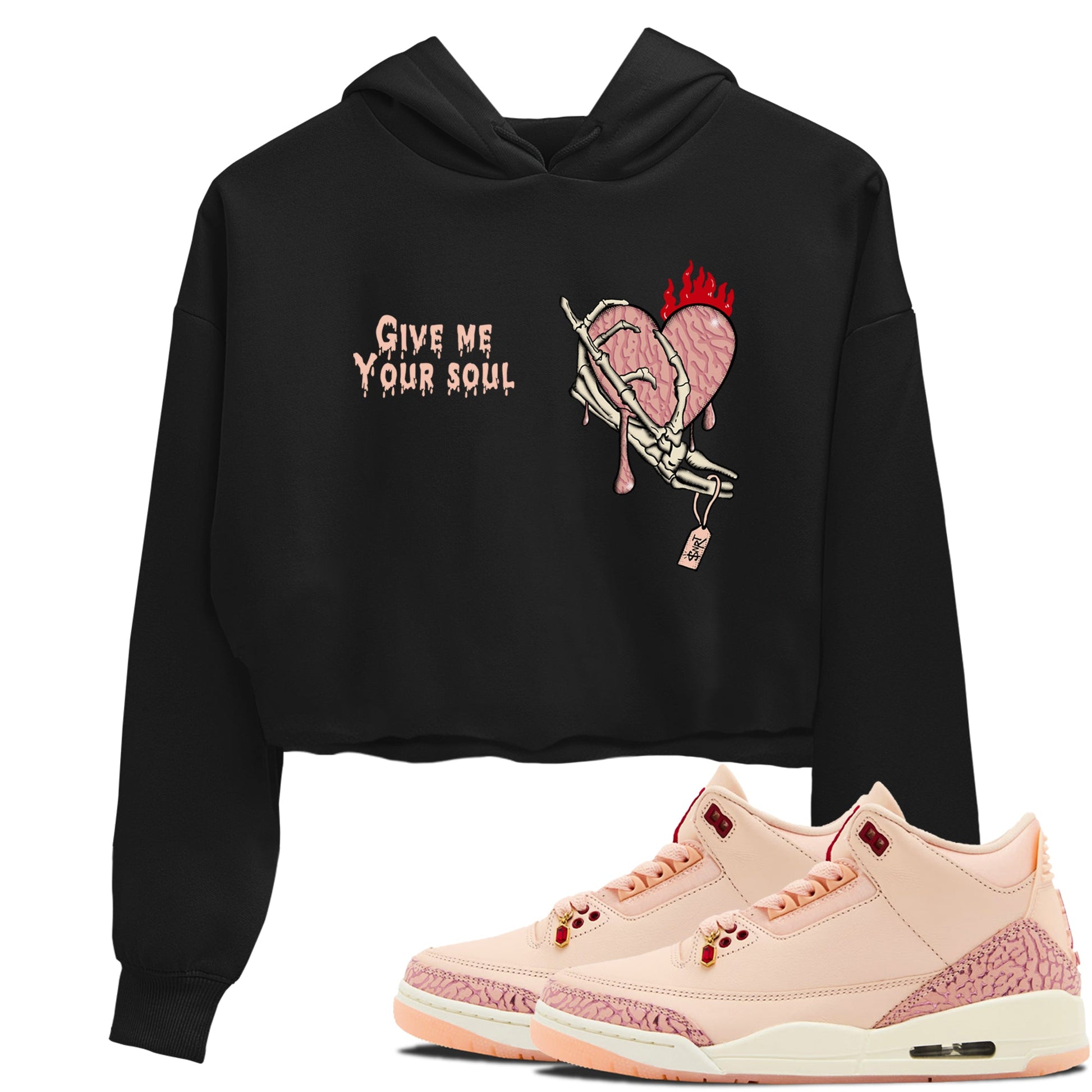 3s Valentines Day shirts to match jordans Give Me Your Soul best t shirts to wear with jordans Air Jordan 3 Valentines Day match shoes to clothes SNRT Sneaker Tees unisex cotton Black 1 crop tee