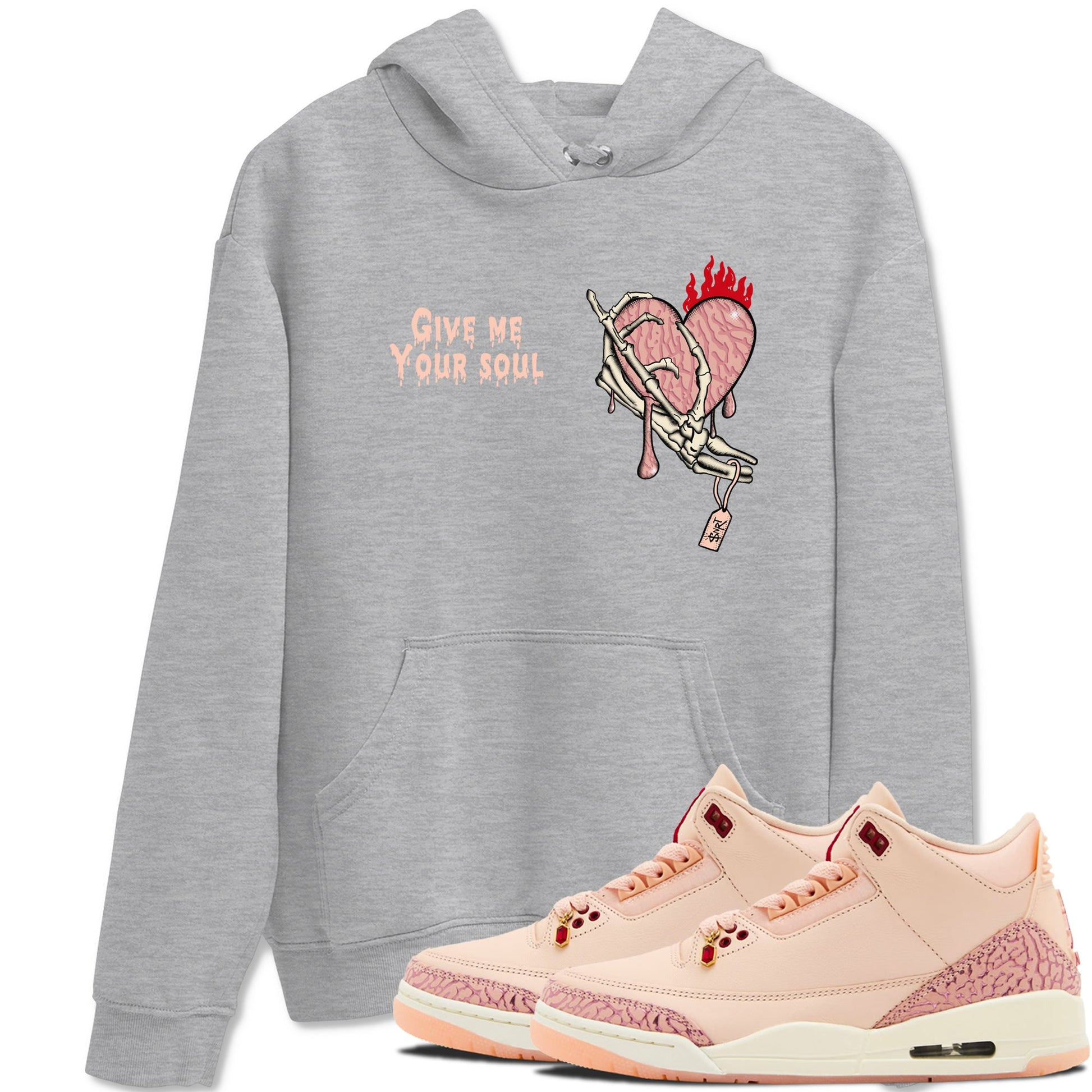 3s Valentines Day shirts to match jordans Give Me Your Soul best t shirts to wear with jordans Air Jordan 3 Valentines Day match shoes to clothes SNRT Sneaker Tees unisex cotton Heather Grey 1 shirts