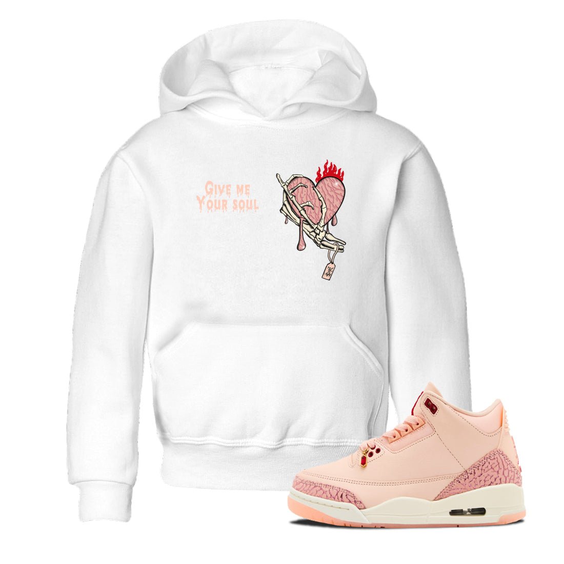 3s Valentines Day shirts to match jordans Give Me Your Soul best t shirts to wear with jordans Air Jordan 3 Valentines Day match shoes to clothes SNRT Sneaker Tees Youth Baby White 1 tee