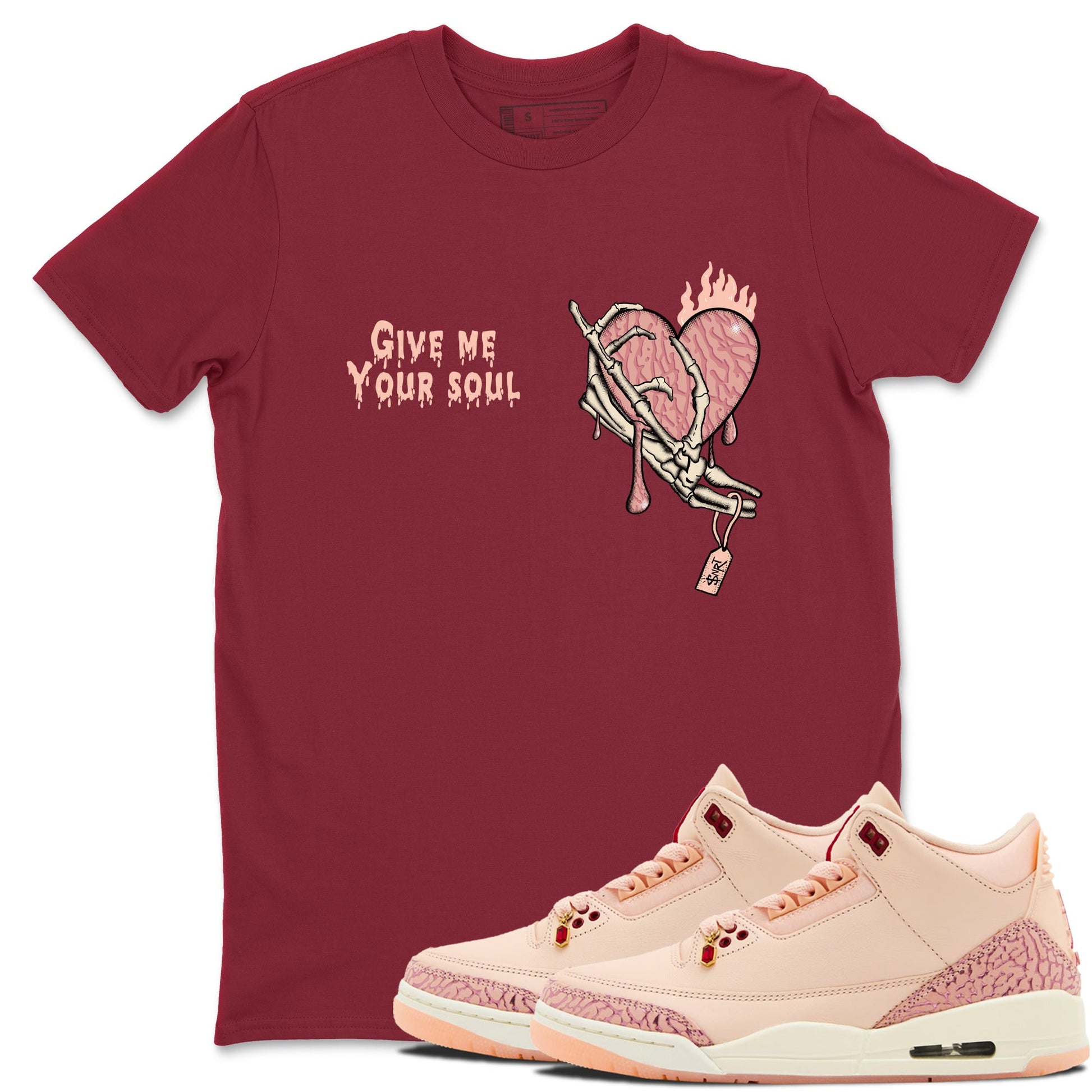 3s Valentines Day shirts to match jordans Give Me Your Soul best t shirts to wear with jordans Air Jordan 3 Valentines Day match shoes to clothes SNRT Sneaker Tees unisex cotton Cardinal 1 shirts