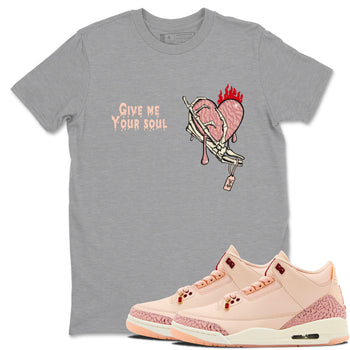 3s Valentines Day shirts to match jordans Give Me Your Soul best t shirts to wear with jordans Air Jordan 3 Valentines Day match shoes to clothes SNRT Sneaker Tees unisex cotton Heather Grey 1 shirts
