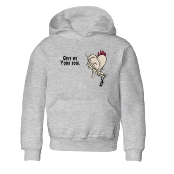 4s A Ma Maniere x Fossil Stone shirts to match jordans Give Me Your Soul unique Halloween sneaker tee 4s A Ma Maniere x Fossil Stone match shoes to clothes SNRT Sneaker Tees Youth Baby Heather Grey 2 tee