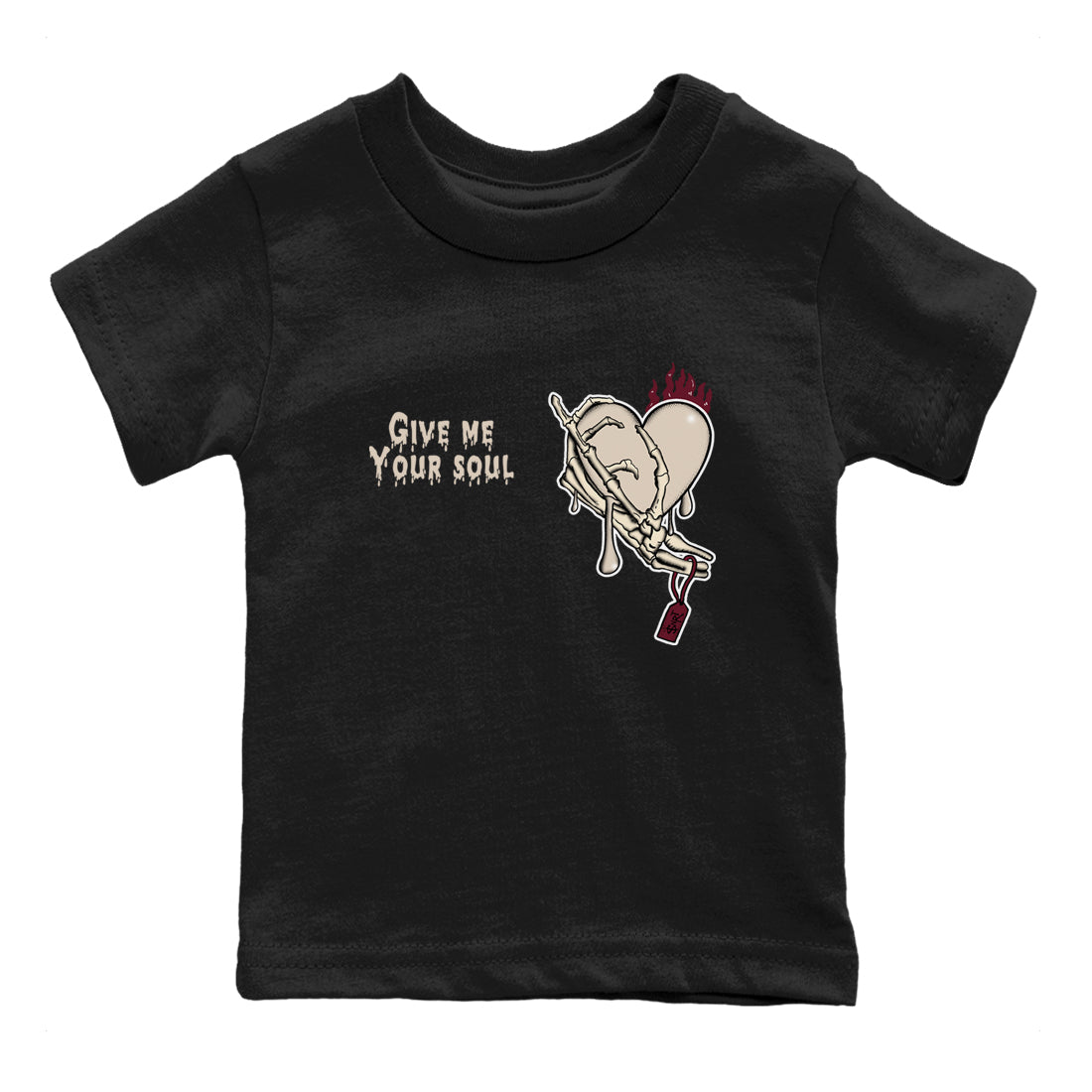 4s A Ma Maniere x Fossil Stone shirts to match jordans Give Me Your Soul unique Halloween sneaker tee 4s A Ma Maniere x Fossil Stone match shoes to clothes SNRT Sneaker Tees Youth Baby Black 2 tee