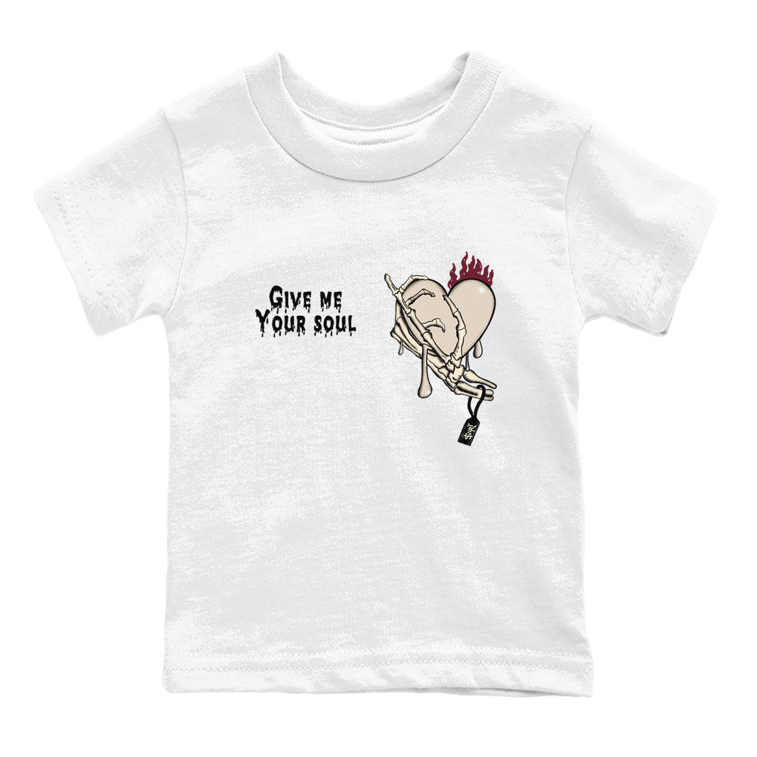 4s A Ma Maniere x Fossil Stone shirts to match jordans Give Me Your Soul unique Halloween sneaker tee 4s A Ma Maniere x Fossil Stone match shoes to clothes SNRT Sneaker Tees Youth Baby White 2 tee