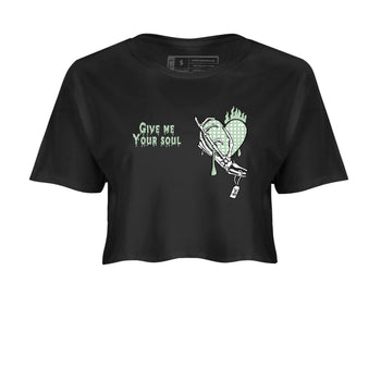 4s Abundance shirts to match jordans Give Me Your Soul sneaker match tees Air Jordan 4 Seafoam match shoes to clothes SNRT Sneaker Tees unisex cotton Black 2 crop tee