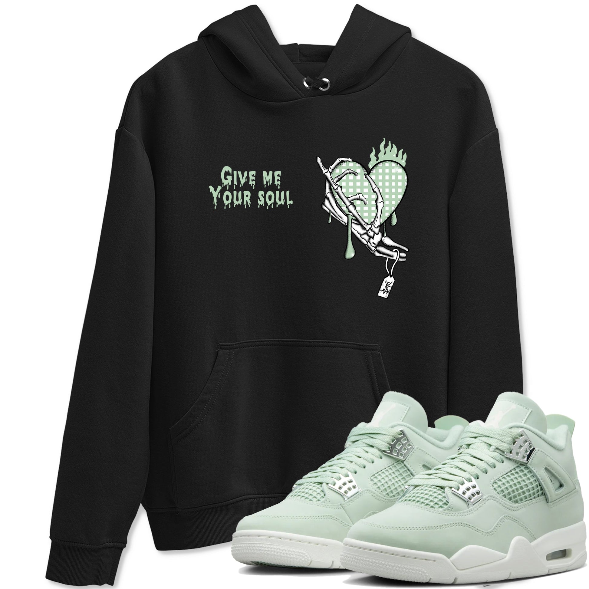 4s Abundance shirts to match jordans Give Me Your Soul sneaker match tees Air Jordan 4 Seafoam match shoes to clothes SNRT Sneaker Tees unisex cotton Black 1 shirts