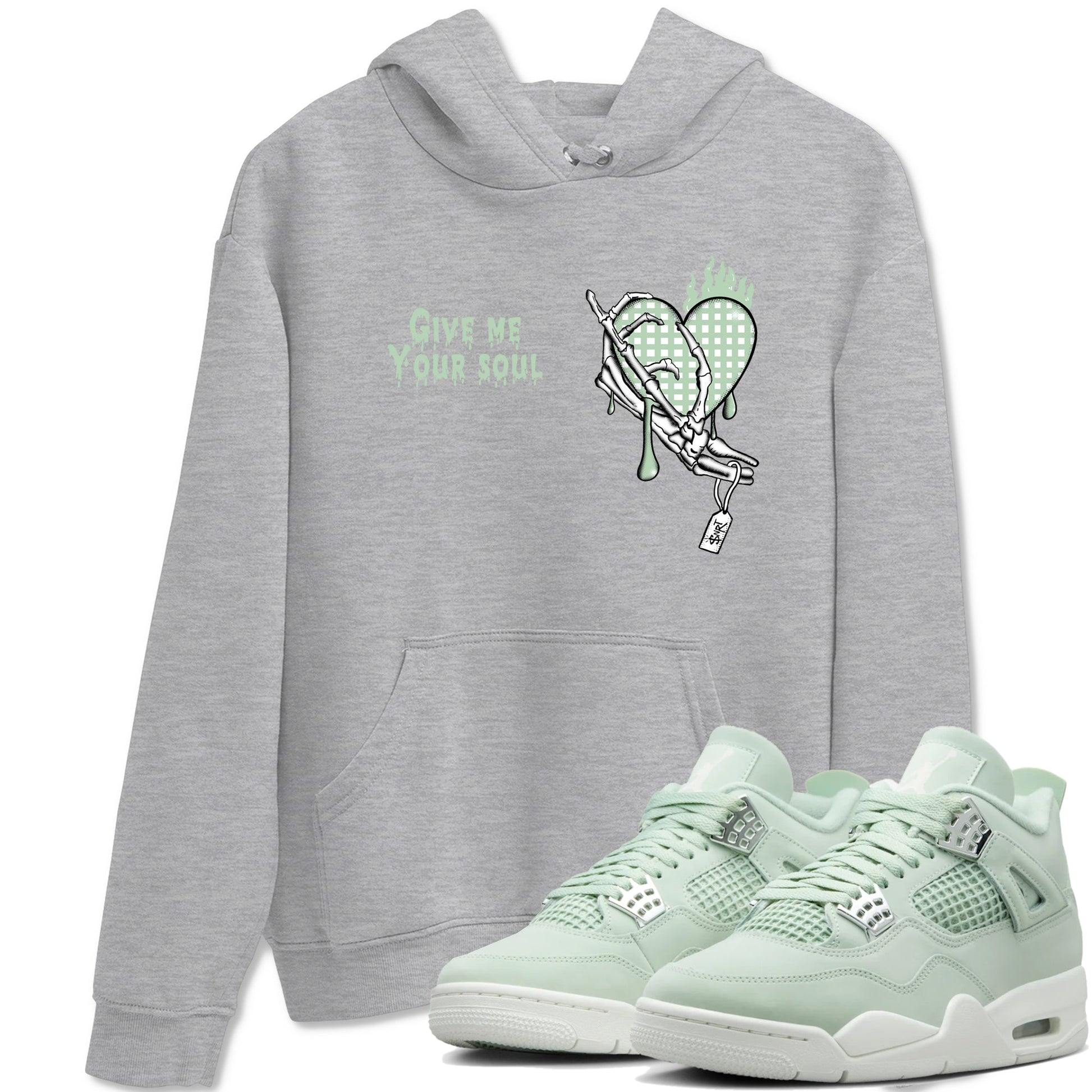 4s Abundance shirts to match jordans Give Me Your Soul sneaker match tees Air Jordan 4 Seafoam match shoes to clothes SNRT Sneaker Tees unisex cotton Heather Grey 1 shirts