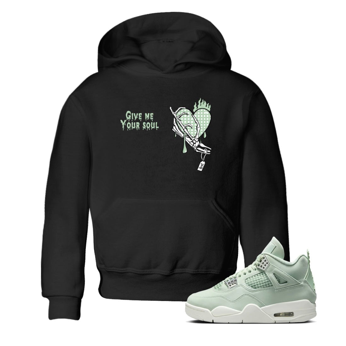 4s Abundance shirts to match jordans Give Me Your Soul sneaker match tees Air Jordan 4 Seafoam match shoes to clothes SNRT Sneaker Tees Youth Baby Black 1 tee