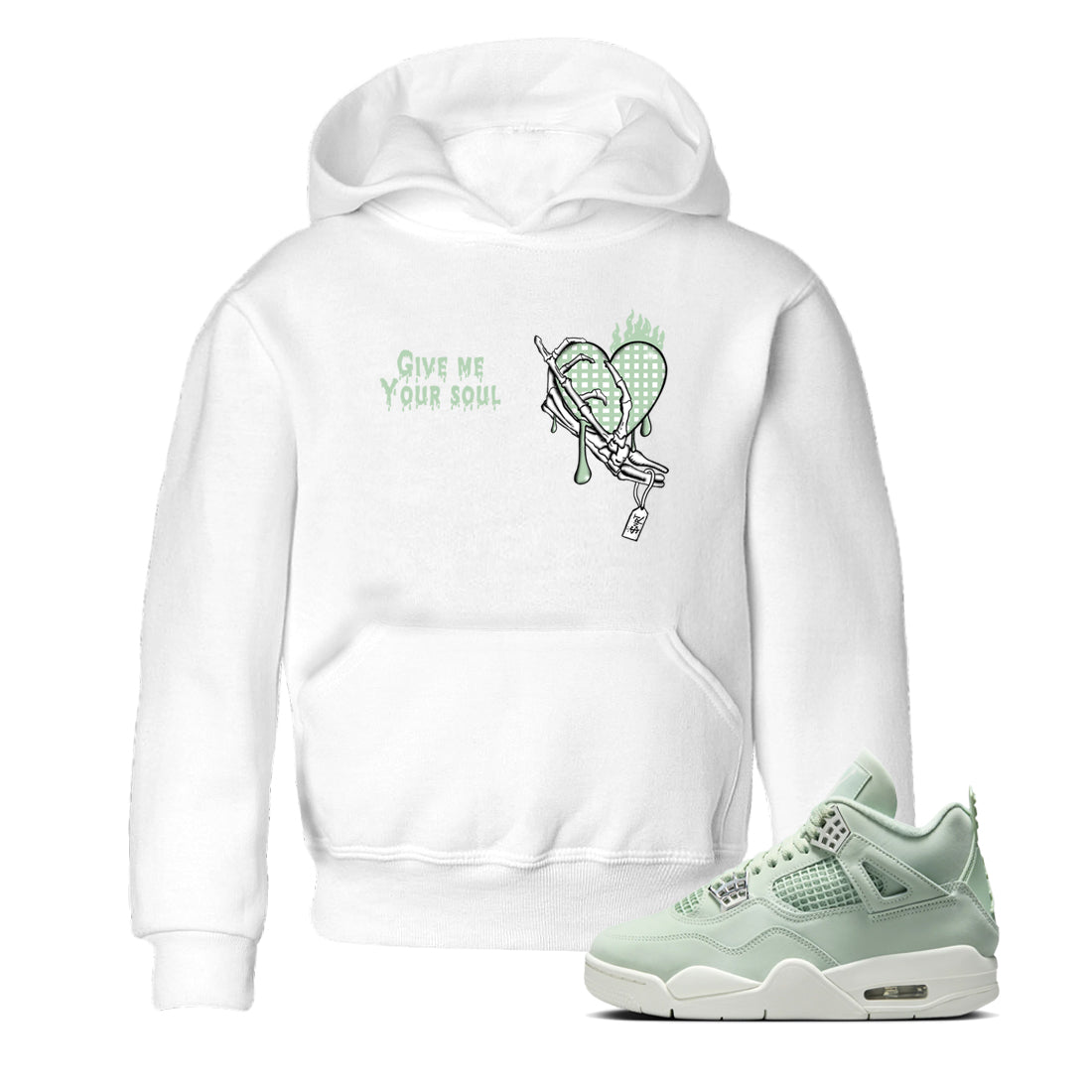 4s Abundance shirts to match jordans Give Me Your Soul sneaker match tees Air Jordan 4 Seafoam match shoes to clothes SNRT Sneaker Tees Youth Baby White 1 tee