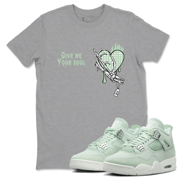 4s Abundance shirts to match jordans Give Me Your Soul sneaker match tees Air Jordan 4 Seafoam match shoes to clothes SNRT Sneaker Tees unisex cotton Heather Grey 1 shirts