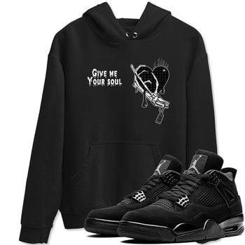 4s Black Cat shirts to match jordans Give Me Your Soul sneaker match tees Air Jordan 4 Black Cat match shoes to clothes SNRT Sneaker Tees unisex cotton Black 1 shirts