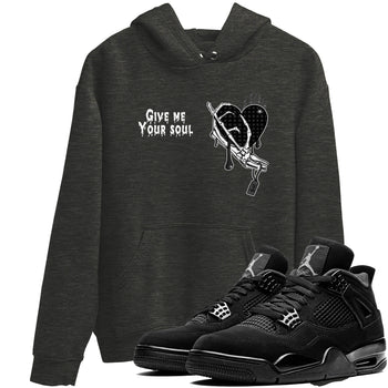 4s Black Cat shirts to match jordans Give Me Your Soul sneaker match tees Air Jordan 4 Black Cat match shoes to clothes SNRT Sneaker Tees unisex cotton Charcoal Heather 1 shirts
