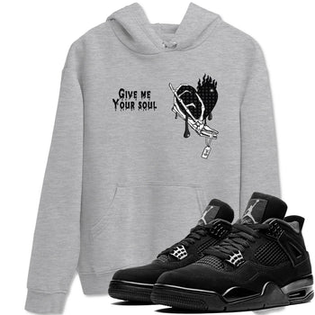 4s Black Cat shirts to match jordans Give Me Your Soul sneaker match tees Air Jordan 4 Black Cat match shoes to clothes SNRT Sneaker Tees unisex cotton Heather Grey 1 shirts