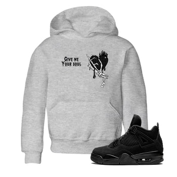 4s Black Cat shirts to match jordans Give Me Your Soul sneaker match tees Air Jordan 4 Black Cat match shoes to clothes SNRT Sneaker Tees Youth Baby Heather Grey 1 tee