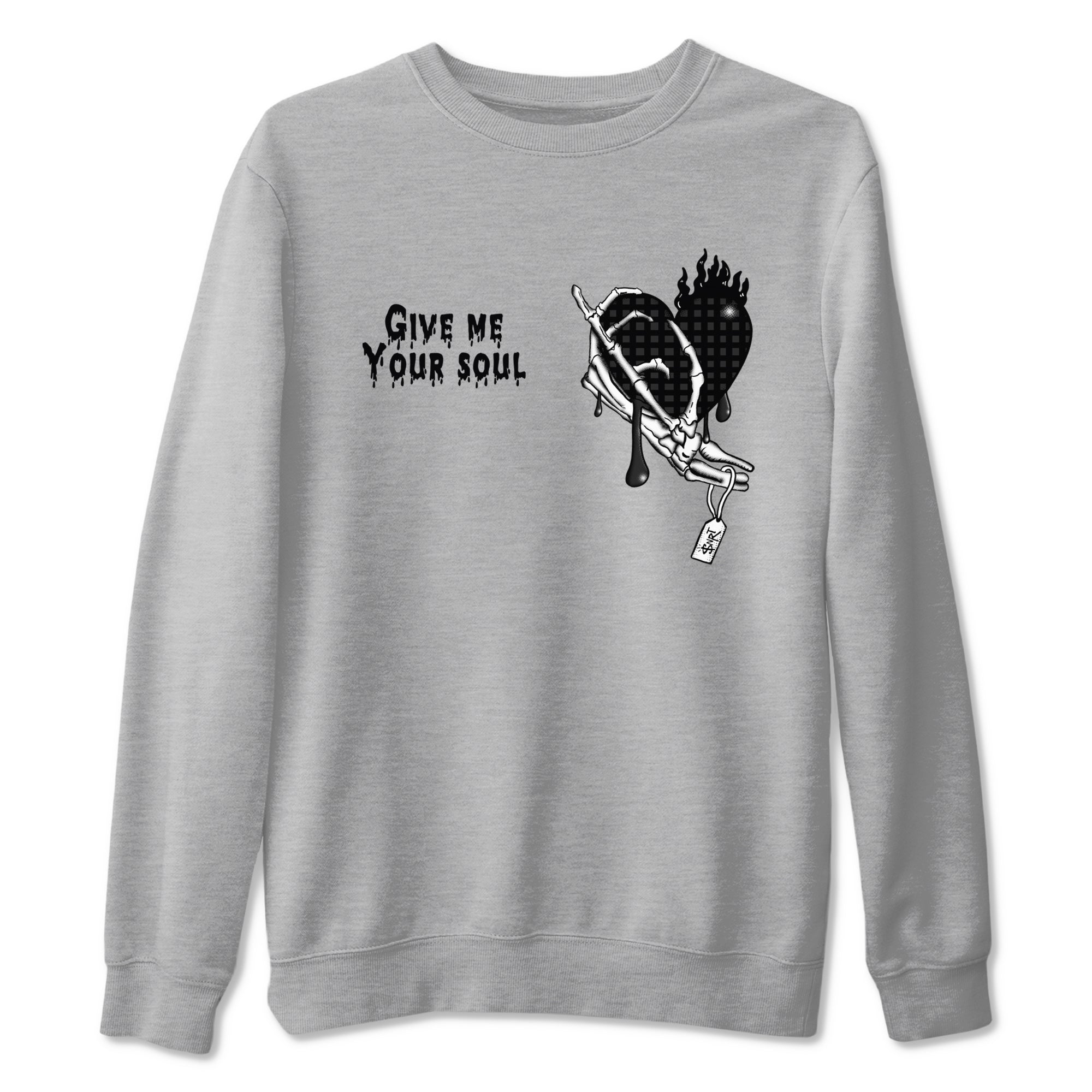 4s Black Cat shirts to match jordans Give Me Your Soul sneaker match tees Air Jordan 4 Black Cat match shoes to clothes SNRT Sneaker Tees unisex cotton Heather Grey 2 shirts