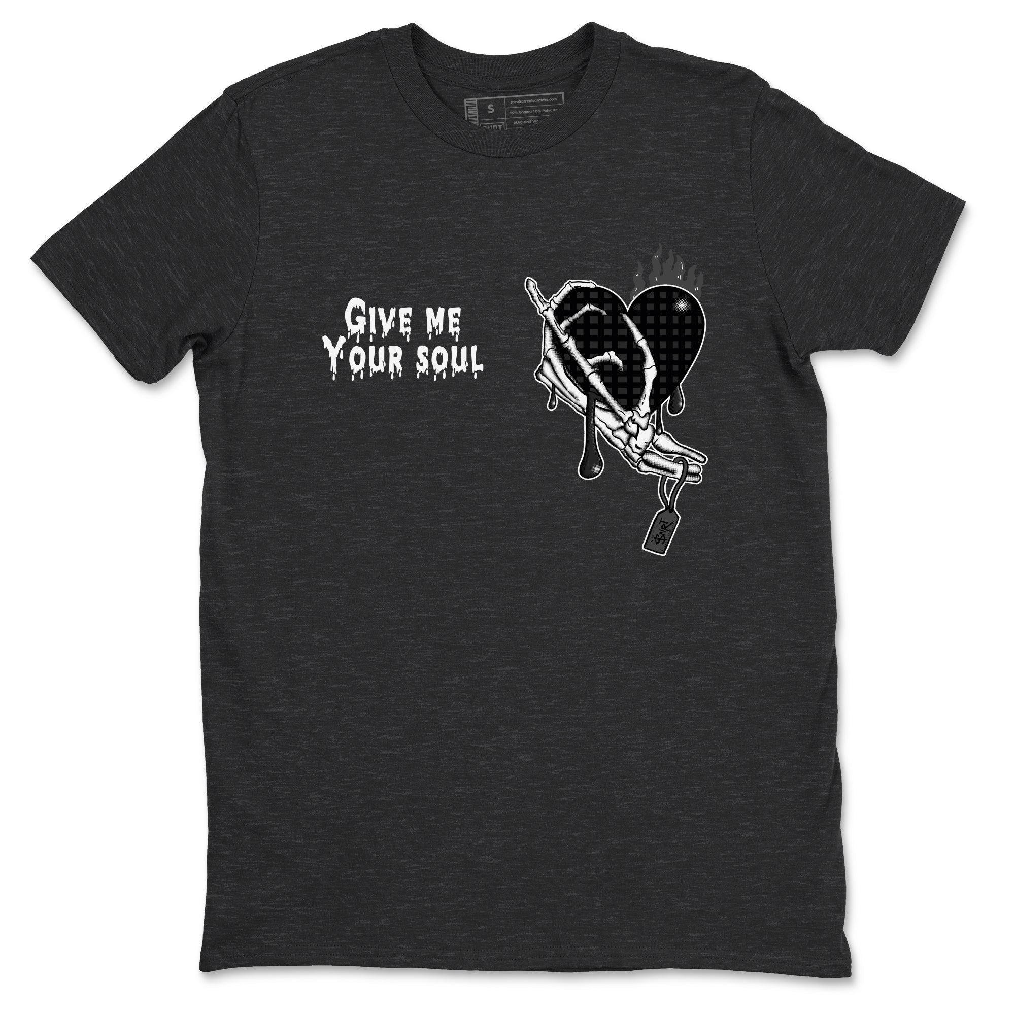 4s Black Cat shirts to match jordans Give Me Your Soul sneaker match tees Air Jordan 4 Black Cat match shoes to clothes SNRT Sneaker Tees unisex cotton Charcoal Heather 2 shirts