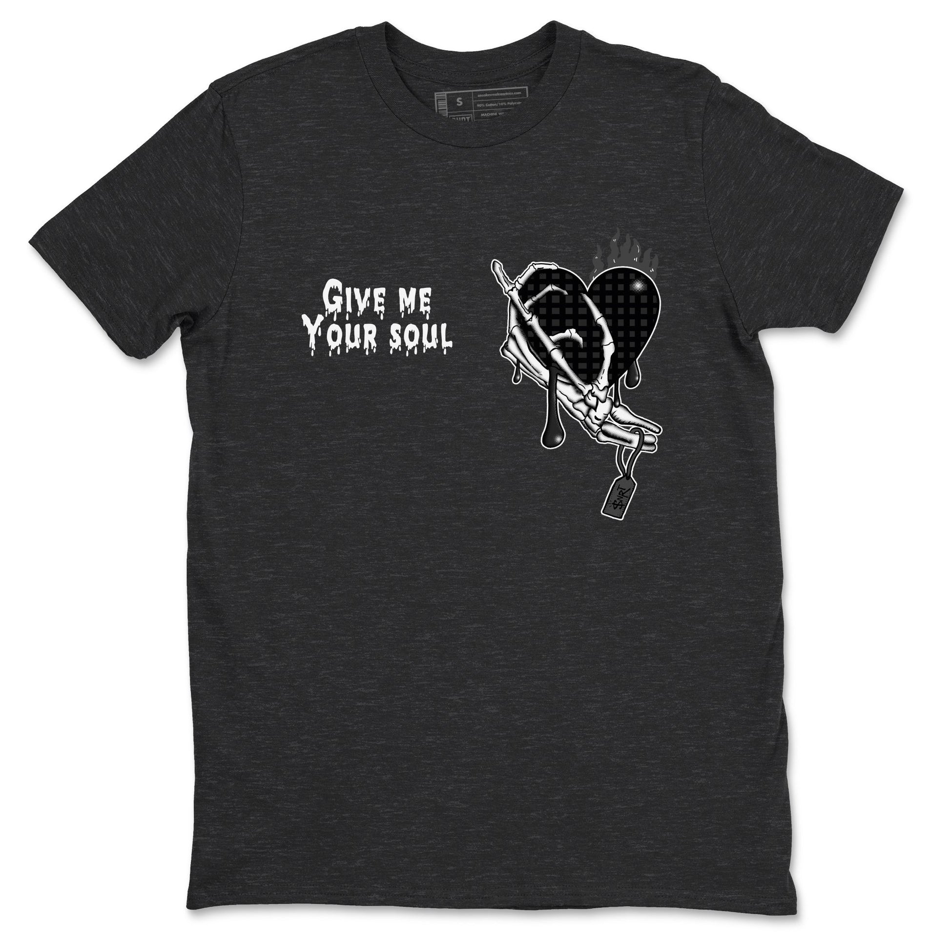 4s Black Cat shirts to match jordans Give Me Your Soul sneaker match tees Air Jordan 4 Black Cat match shoes to clothes SNRT Sneaker Tees unisex cotton Charcoal Heather 2 shirts