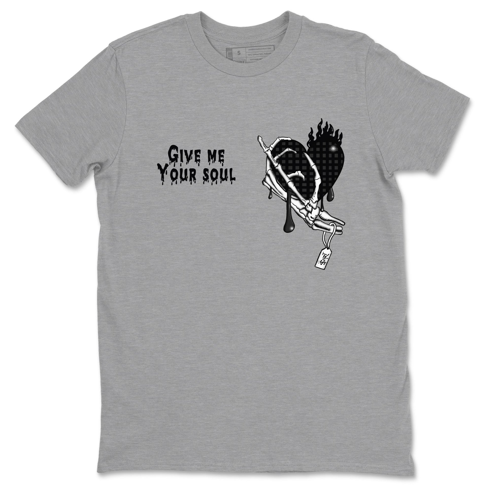 4s Black Cat shirts to match jordans Give Me Your Soul sneaker match tees Air Jordan 4 Black Cat match shoes to clothes SNRT Sneaker Tees unisex cotton Heather Grey 2 shirts