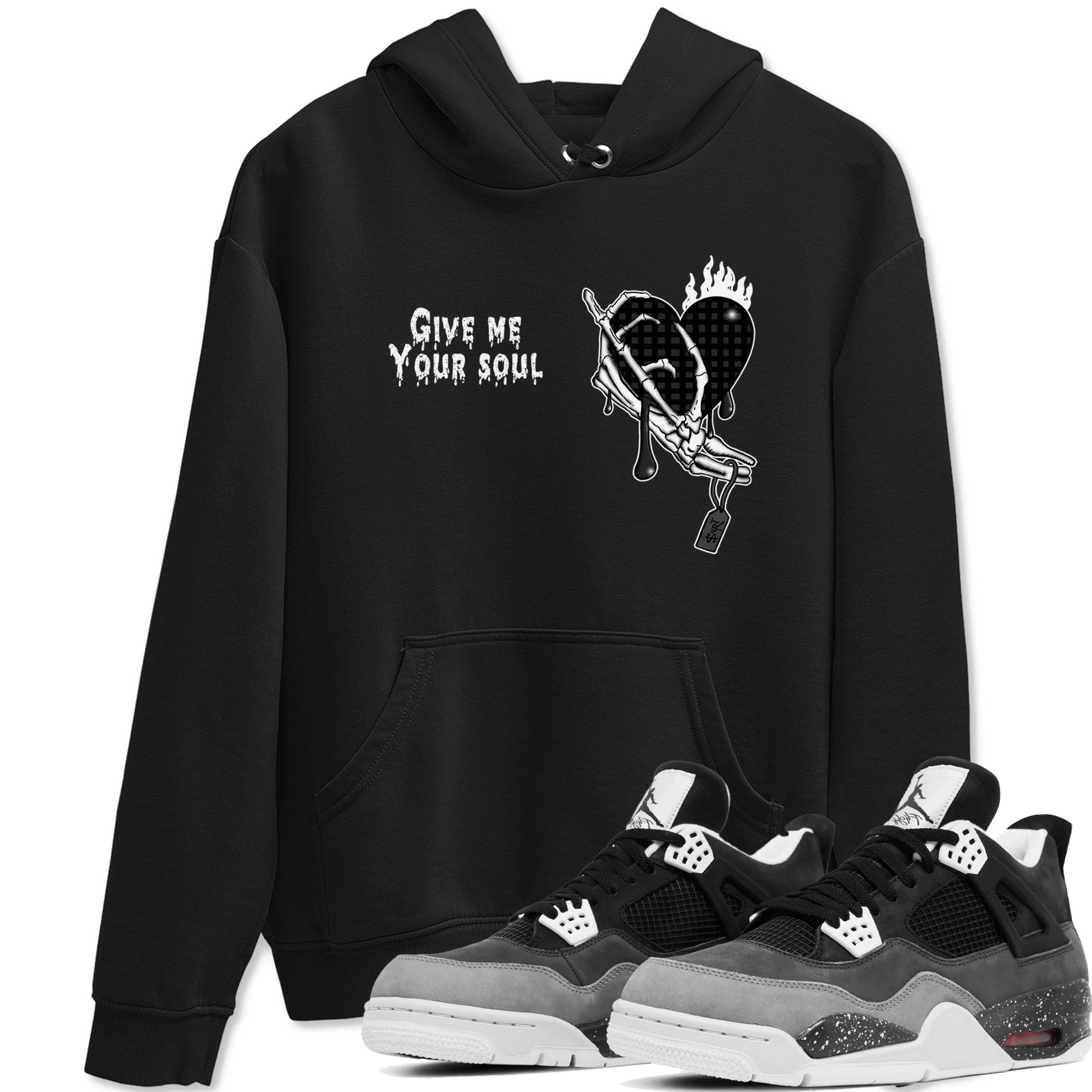 4s Fear shirts to match jordans Give Me Your Soul sneaker match tees Air Jordan 4 Retro Fear match shoes to clothes SNRT Sneaker Tees unisex cotton Black 1 shirts