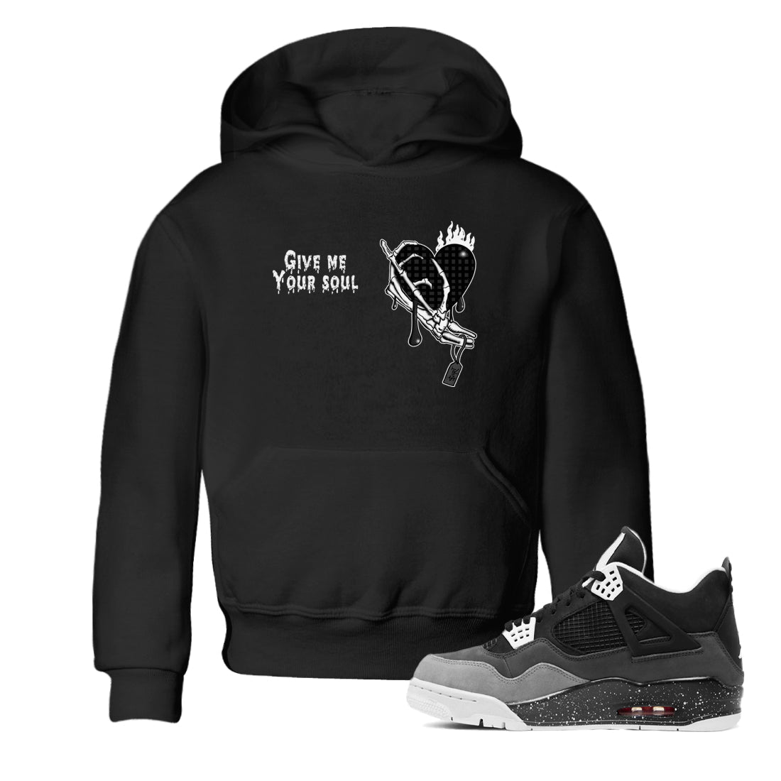 4s Fear shirts to match jordans Give Me Your Soul sneaker match tees Air Jordan 4 Retro Fear match shoes to clothes SNRT Sneaker Tees Youth Baby Black 1 tee