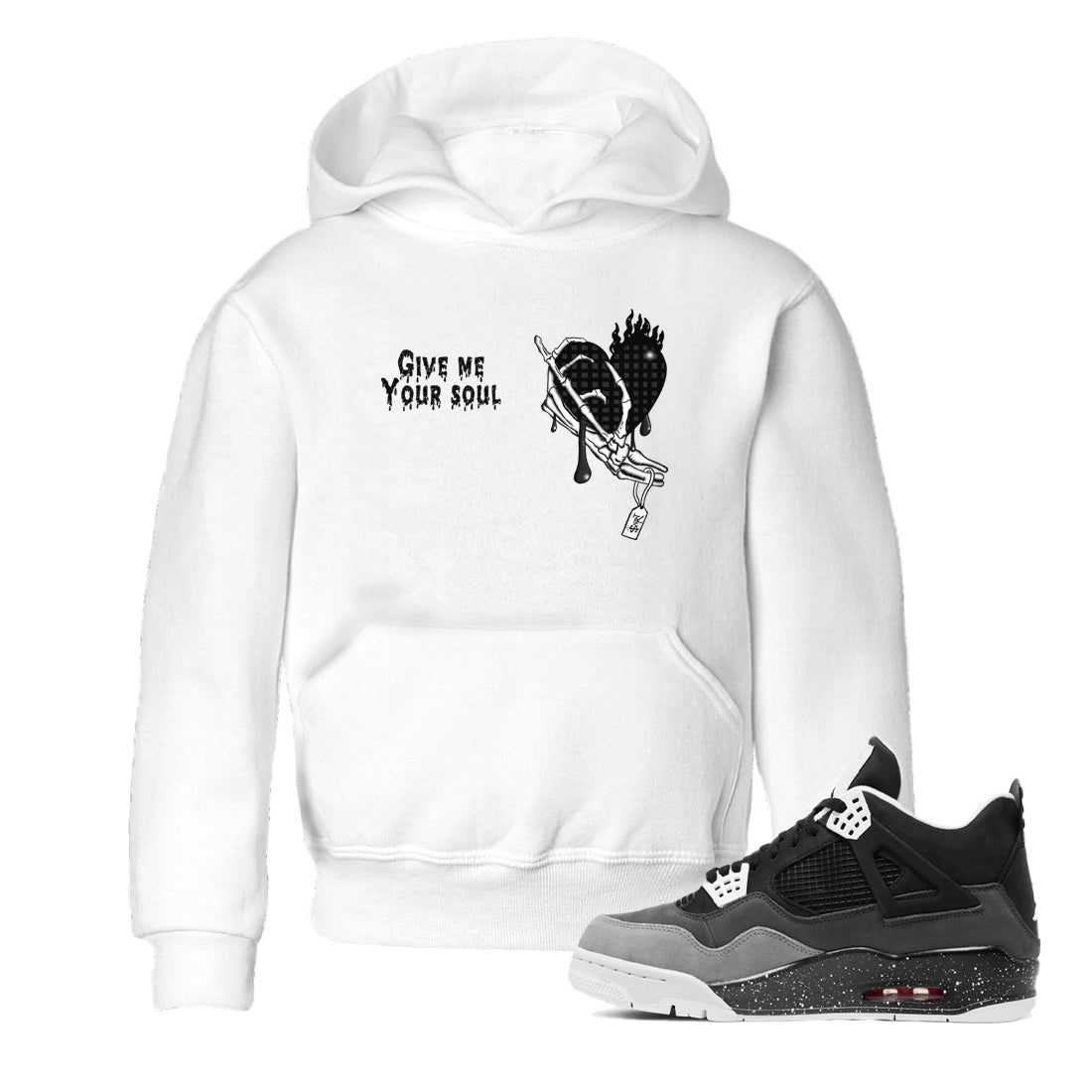 4s Fear shirts to match jordans Give Me Your Soul sneaker match tees Air Jordan 4 Retro Fear match shoes to clothes SNRT Sneaker Tees Youth Baby White 1 tee