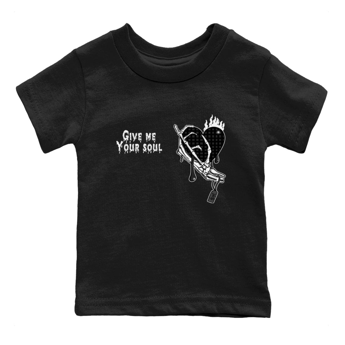 4s Fear shirts to match jordans Give Me Your Soul sneaker match tees Air Jordan 4 Retro Fear match shoes to clothes SNRT Sneaker Tees Youth Baby Black 2 tee