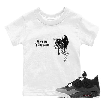 4s Fear shirts to match jordans Give Me Your Soul sneaker match tees Air Jordan 4 Retro Fear match shoes to clothes SNRT Sneaker Tees Youth Baby White 1 tee