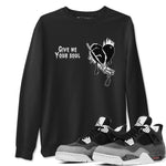 4s Fear shirts to match jordans Give Me Your Soul sneaker match tees Air Jordan 4 Retro Fear match shoes to clothes SNRT Sneaker Tees unisex cotton Black 1 shirts