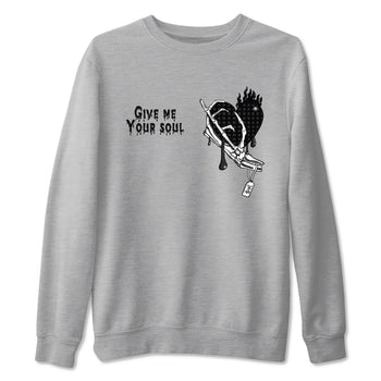 4s Fear shirts to match jordans Give Me Your Soul sneaker match tees Air Jordan 4 Retro Fear match shoes to clothes SNRT Sneaker Tees unisex cotton Heather Grey 2 shirts