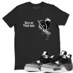 4s Fear shirts to match jordans Give Me Your Soul sneaker match tees Air Jordan 4 Retro Fear match shoes to clothes SNRT Sneaker Tees unisex cotton Black 1 shirts