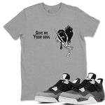 4s Fear shirts to match jordans Give Me Your Soul sneaker match tees Air Jordan 4 Retro Fear match shoes to clothes SNRT Sneaker Tees unisex cotton Heather Grey 1 shirts