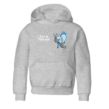 4s Military Blue shirts to match jordans Give Me Your Soul unique Halloween sneaker tee Air Jordan 4 Military Blue SNRT Sneaker Release Tees Youth Baby Heather Grey 2 crew neck shirts