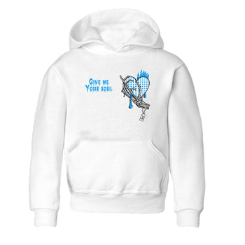 4s Military Blue shirts to match jordans Give Me Your Soul unique Halloween sneaker tee Air Jordan 4 Military Blue SNRT Sneaker Release Tees Youth Baby White 2 crew neck shirts